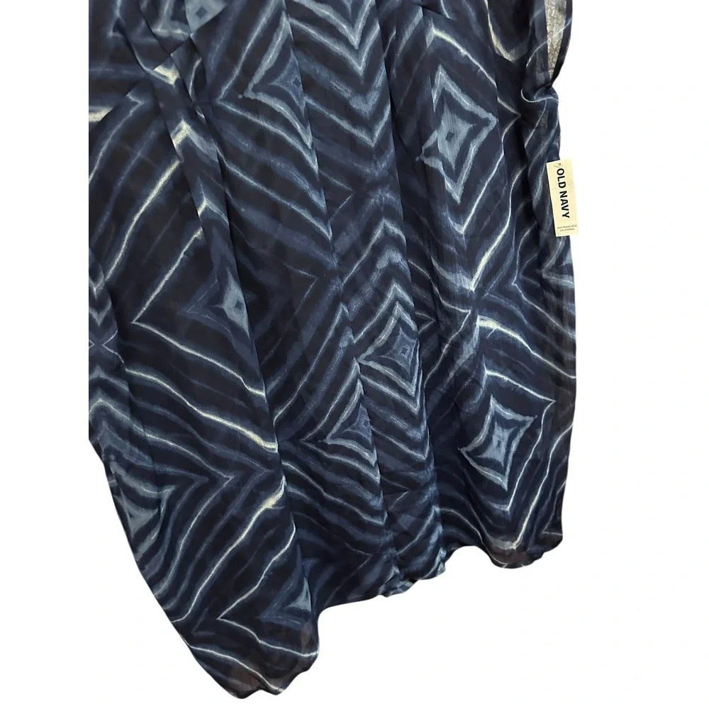 Old Navy Blue Diamond Print Swim Cover Up Tunic‎ Top Dress XL